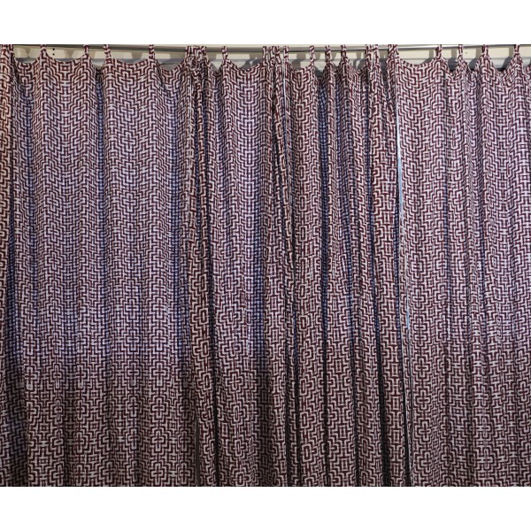 Handwoven Multi Treadle Cotton Cutains Set of 4_Handwoven Multi Treadle Cotton Cutains Set with loops