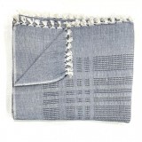Grey Waffle Weave Handwoven Cotton Blanket