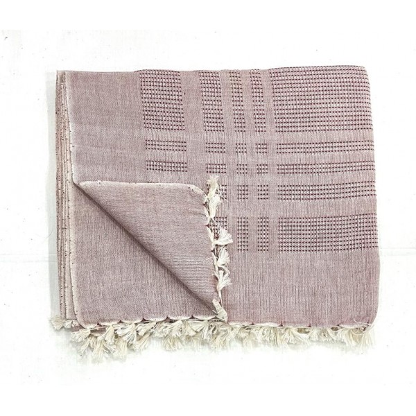 Purple Multi Treadle Weave Handwoven Cotton Blanket