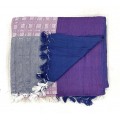 Pink & Blue Multi Treadle Weave Handwoven Cotton Blanket