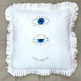Stencil Printed Evil Eye Cushion Cover