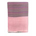 Pink & Mint Striped Handwoven Cotton Tablecloth
