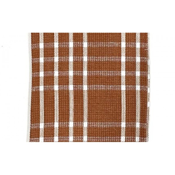 Brown checks handwoven cotton waffle weave towel