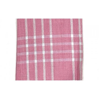 Pink checks handwoven cotton waffle weave towel