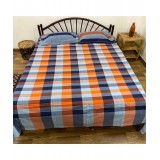 Handwoven Cotton Checks Double Bedsheet with Pillow Cover