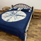 Hand Tie Dyed Hand Woven Double Bedsheet with Pillow Covers