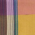 Green with Orange & Purple Striped Handwoven Cotton Tablecloth