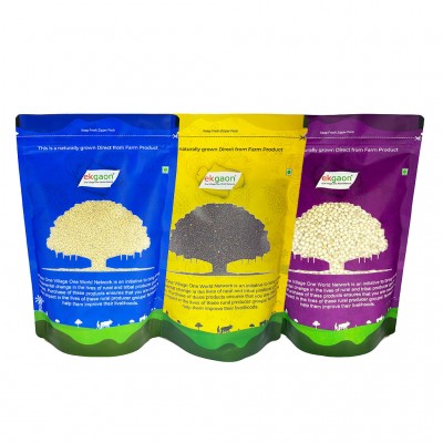 Healthy Traditional Millets Combo 1 (Ragi Millet (Finger Millets) 500g, Foxtail Millets (Thinai) 500g, Jowar (Sorghum) 500g)